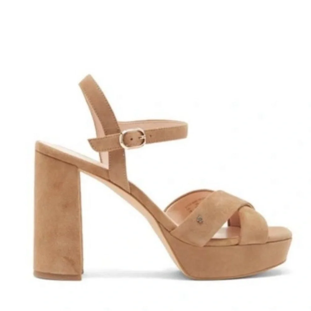 *NEW* KATE SPADE Delphi Block Heel Platform Sandal In Roasted Almond Size 10 A26